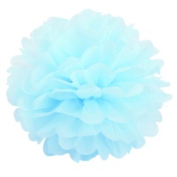 Бумажный помпон (28см), Небесно-голубой, 1 шт.