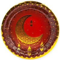 Тарелки (7''/18см) Восточная сказка, Золото/Гранатовый, 6 шт.