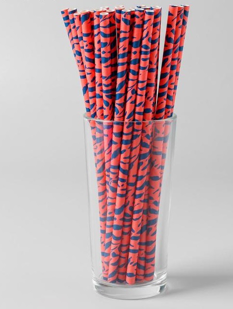 Трубочки для коктейля, оранжевый окрас, 25 шт.