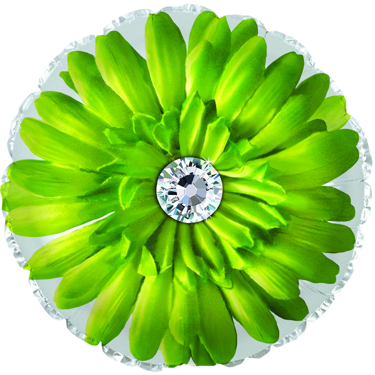 Шар (18''/46см) Круг, Гербера, Зеленый, 1 шт. Уценка