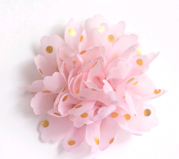 Цветочек шифоновый в горошек (9 см), светло-розовый №8, 1 шт.