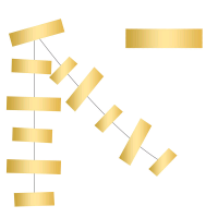 Гирлянда (2 м), "Полоски", Золото, 1 шт.