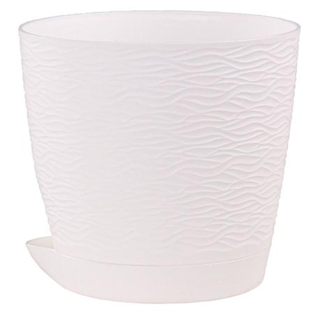 Кашпо (13,5*13,5см), 1,2л, Блюз, Белое, 1 шт.