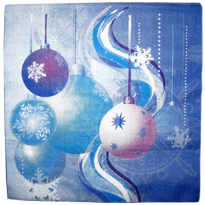 Салфетки (33см*33см), Елочные игрушки, 20 шт.