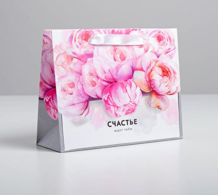 Пакет подарочный (22*17,5*8см), Счастье ждет тебя, 1 шт.