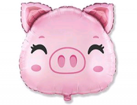 Безымянный Шар (24''/61 см) Фигура, Голова Поросенка, 1 шт.