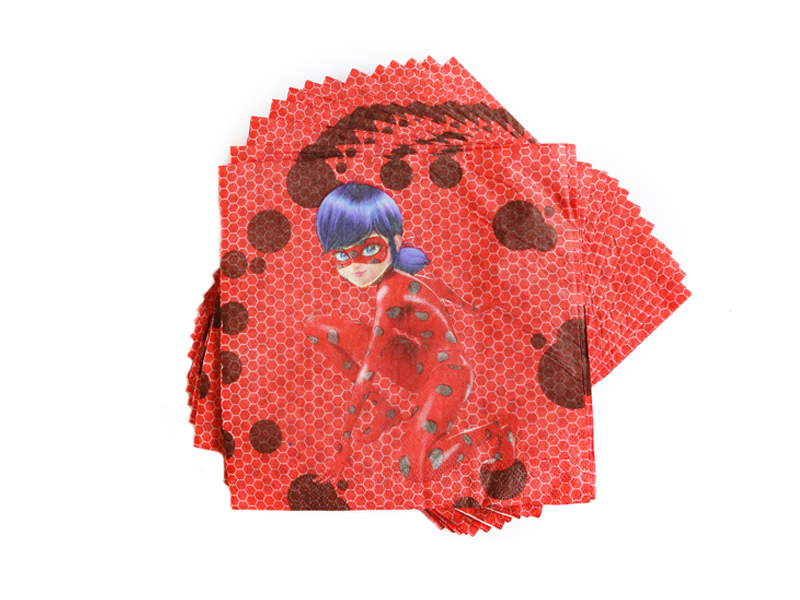 Салфетки бумажные (16х16см), "Леди Баг", 20 шт, 1 уп. 