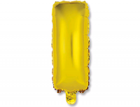 Шар (14"/35 см) Буква, I, Золото, 1 шт.