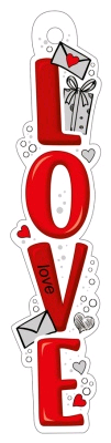 Закладка (3*12,8 см), "LOVE", 1 шт.