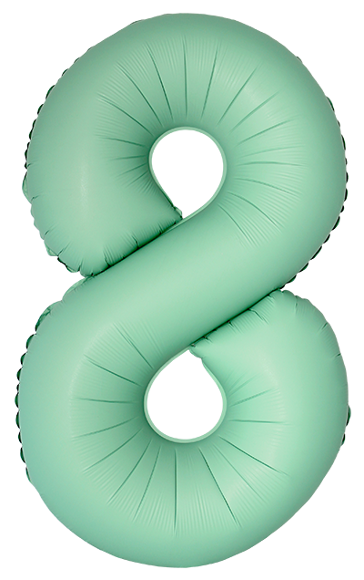 Шар (40''/102см) Цифра, 8 Slim, Мятный, Матовый, 1 шт. в уп.