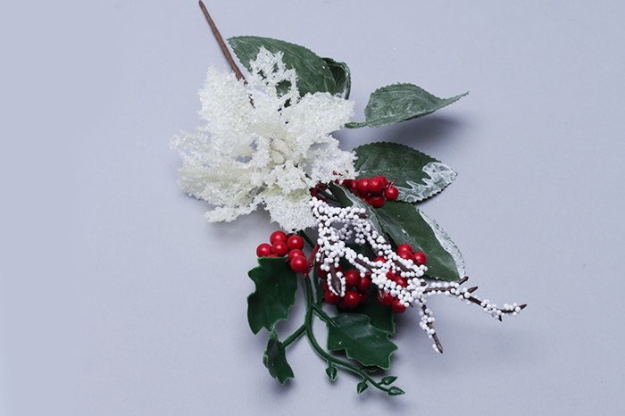 Бутоньерка новогодняя, 20см, 1 шт.