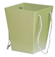 Коробка для цветов (12,5х18х22,5 см) Премиум, зеленый, 1 шт.