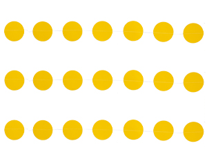 Гирлянда н/нитке (220см), Круги жёлтые, 1 шт.