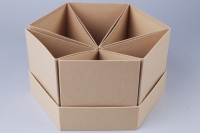 Коробка-тортик (29,5*15см), набор из 6 частей, Бежевая, 1 шт.