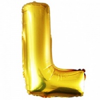 Шар (40''/102см) Буква, L, Золото, 1 шт.
