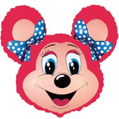 Шар (27''/69 см) Фигура, Лолли-Маус, Красный, 1 шт. Шар (27''/69 см) Фигура, Лолли-Маус, Красный, 1 шт.