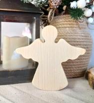 Заготовка для творчества. Брошь (7,3*7,6см), "Ангел", Фанера 3мм, неокраш., 1 шт.