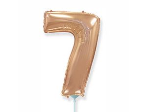 Шар (16"/41 см) Цифра 7, розовое золото, 1 шт.