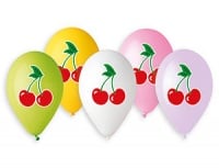 Шар (14"/35 см) Вишня, 4цв, ассорти, 5шт.