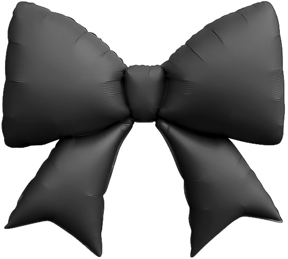 Шар (39''/99см) Фигура, Бант, Черный, Сатин, 1 шт. 