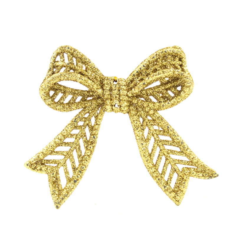 Елочные украшения (8,5см), "Банты", Золото, набор 4 шт.