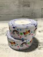 Лента репсовая (40мм*22,85м), Единорог и радуга, 1 шт.