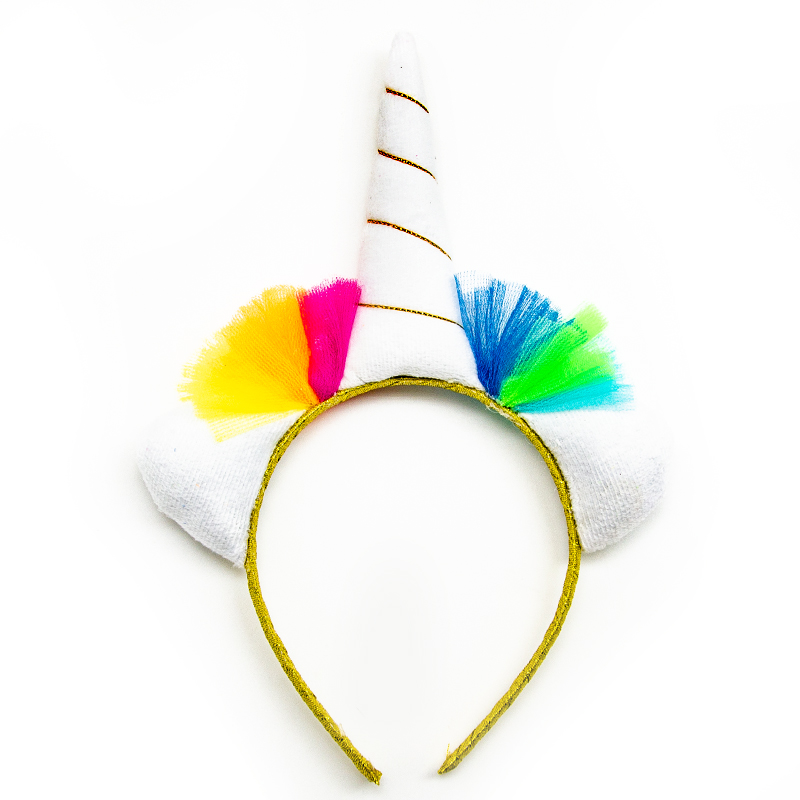 Ободок с ушками, Радужный единорог, 1 шт.