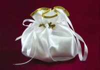 Сумочка невесты №1 (7х23см) белый-золото, 1 шт.