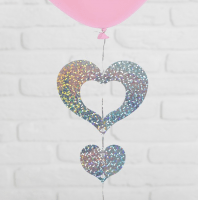Подвеска на шар "Сердечки", цвет серебряный, 1шт.