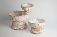 Кашпо плетеное декоративное на ножке (17*13см), 1 шт.