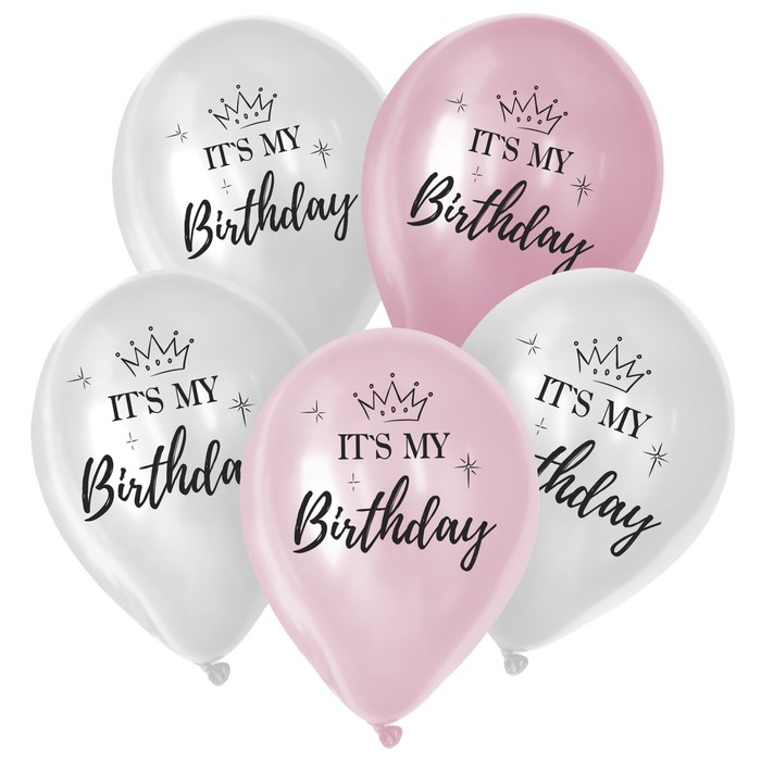Шар (12"/30см) It`s my birthday, Ассорти, 25 шт.
