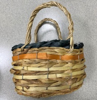 Корзина плетеная (23*15*H16*25см),ива, натуральный с оранжевым, 1 шт.