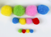 Помпоны для творчества (8мм/15мм/25мм), набор, 5 цветов, 100 шт.