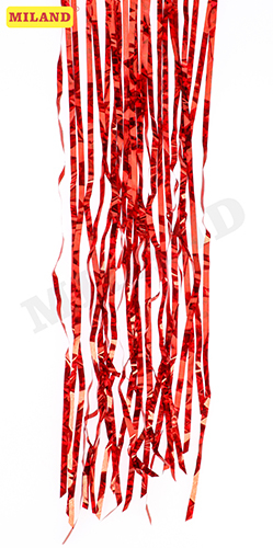 Дождик красный голография "Блеск", 1 м*9 см, 10 шт.