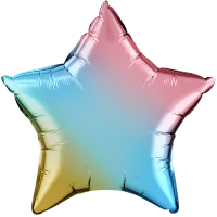 Шар (18''/46 см) Звезда, Нежная радуга (градиент), 1 шт.