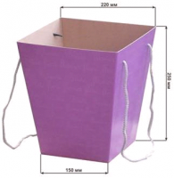 Коробка для цветов (15х22х25см), фиолетовый, 1 шт.