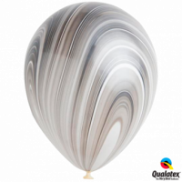 Шар (11"/27см) Супер Агат Black White, 5ст., 25 шт.