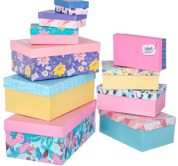 Коробка прямоугольная (11,5х6,5х4см), Мазки, 1 шт.