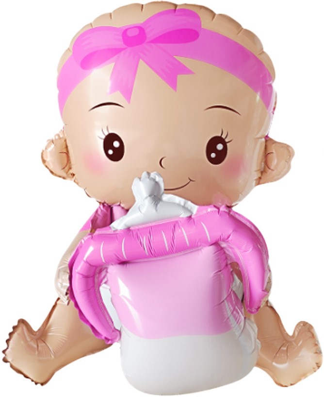 Шар (20''/51см) Фигура 3D, Малышка Девочка, 1 шт. 