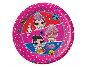 Тарелки бумажные (18 см), Куклы ЛОЛ диско, 6шт.