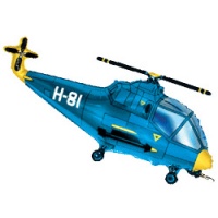 eff579d184f51da1b8cd7f036ddfd91a Шар (14''/36 см) Мини-фигура, Вертолет, Синий, 1 шт.