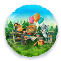 Шар (17''/43 см) Круг, Лесные друзья, 1 шт.