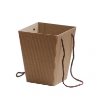 Коробка для цветов (12,5х18х22,5см), крафт, 4х-слойный с открытой волной, 1 шт.