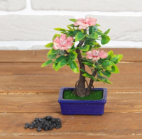 Бонсай (12*18см) Деревце с цветками, микс, 1 шт.