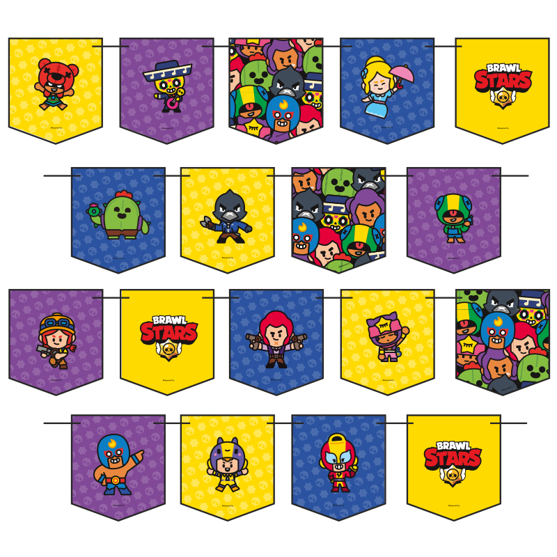 Гирлянда-флажки (300см), Brawl Stars, Ассорти, 1 шт.