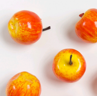 Муляж декоративный яблоко (3см),красно-желтое, 1 шт.
