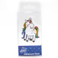 Свеча Фигура (6 см), "Радужный Единорог", 1 шт.