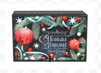 Коробка-книга  (12*18*5см), "С Новым годом (игрушки)", 1 шт.