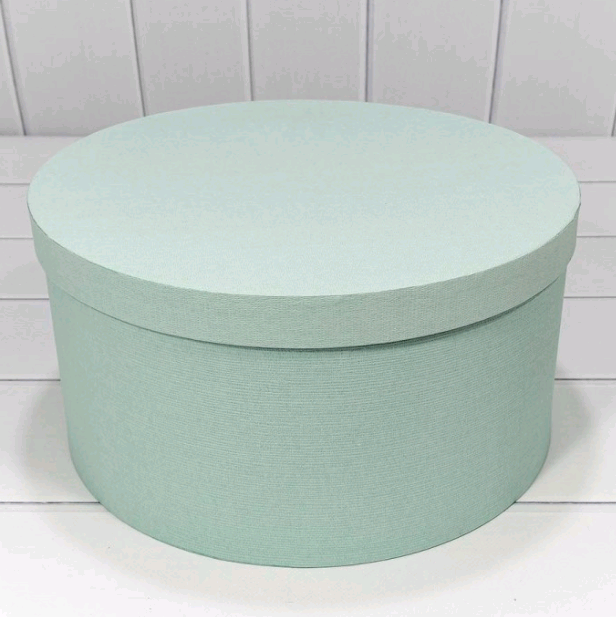 Коробка круглая (27,5*14,7см), Магическая мята, из дизайнерской бумаги, 1 шт.