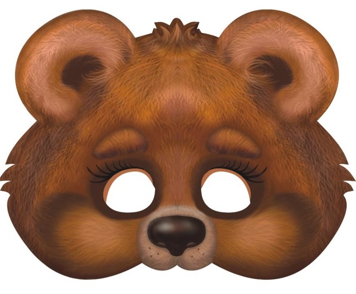 Маскарадная маска Медвежонок, 200х300 мм, 1шт.